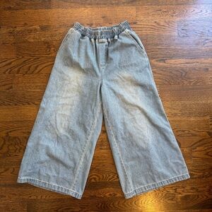 Wide-Leg Denim Pants
